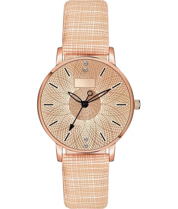 Trex Beige PU Analog Mens Watch