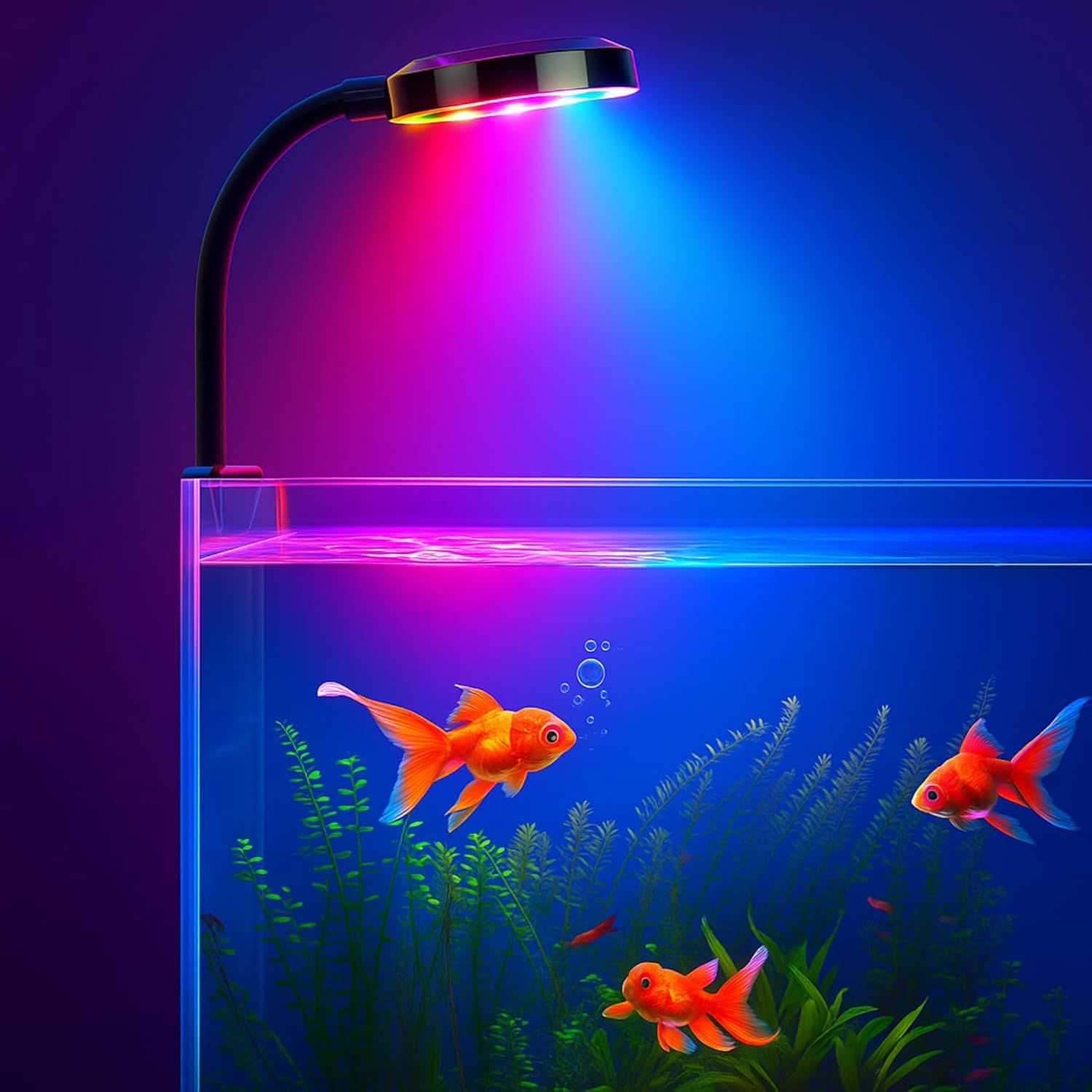 N6 Multicolor Aquarium LED Light With 360° Flexible Arm 2.5 W High-Brightness-Black