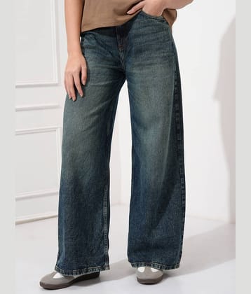 Tokyo Talkies Women's Baggy Fit Mid-Rise Jeans ( Blue )