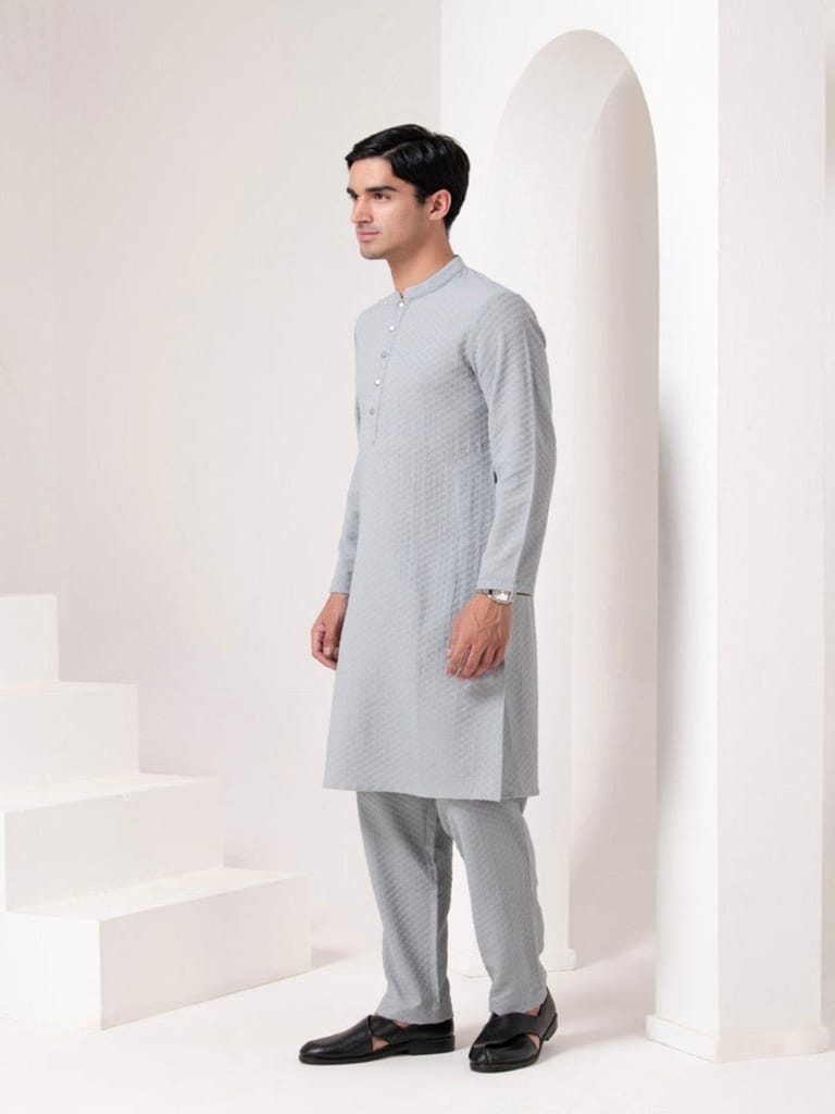 Tonal Emb Kurta Set