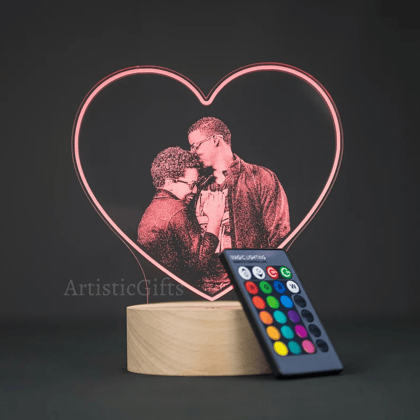 Light Up Heart Photo Lamp