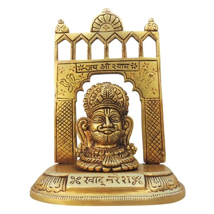 Brass Khatu Shyam God Idol – Shri Shyam Baba Brass Religious Statue, Height : 6.2 Inch (BSMAS1679 E)