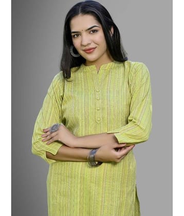 QuaClo - Green Cotton Women's Straight Kurti ( Pack of 1 )
