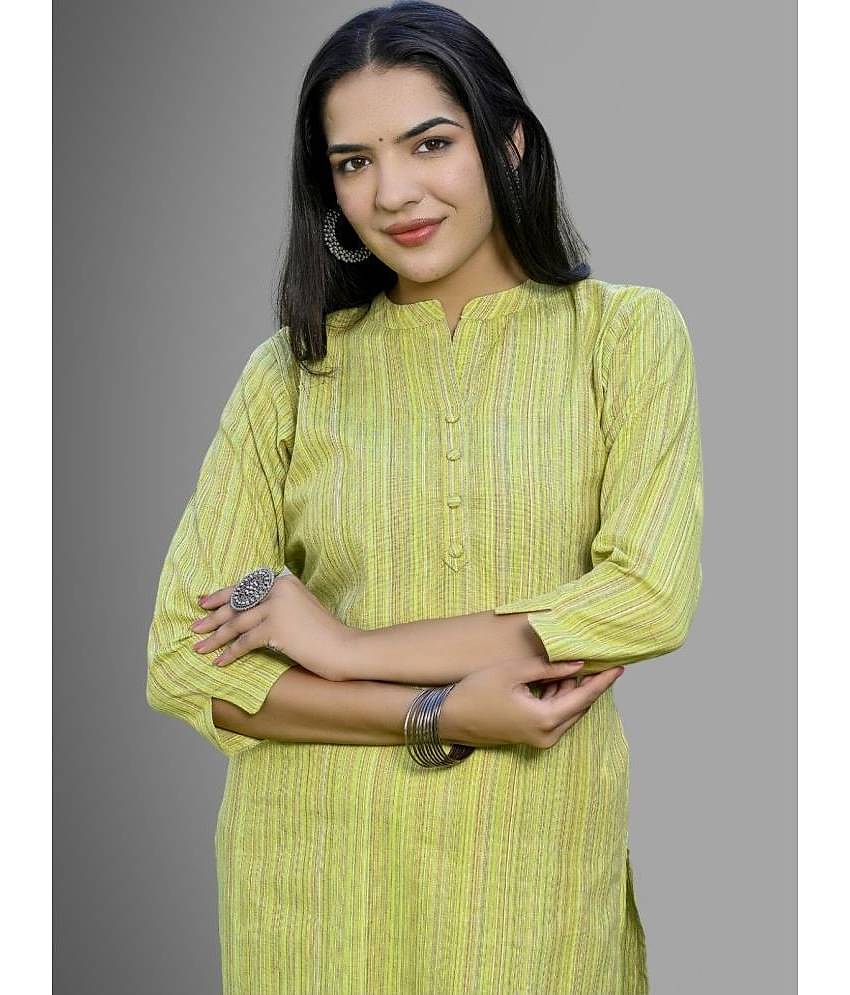 QuaClo - Green Cotton Women's Straight Kurti ( Pack of 1 )