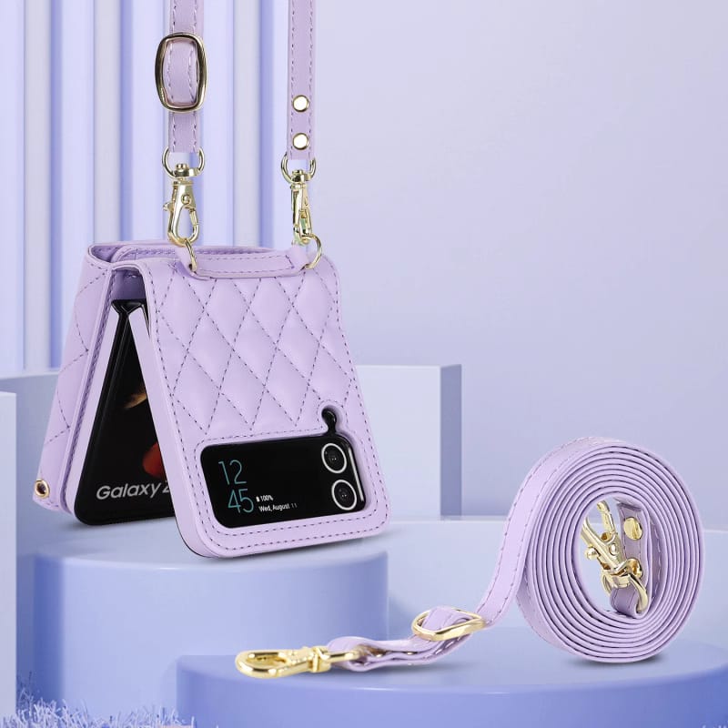 Elegant Wallet Style Lanyard Case-Samsung Galaxy Z Flip 4