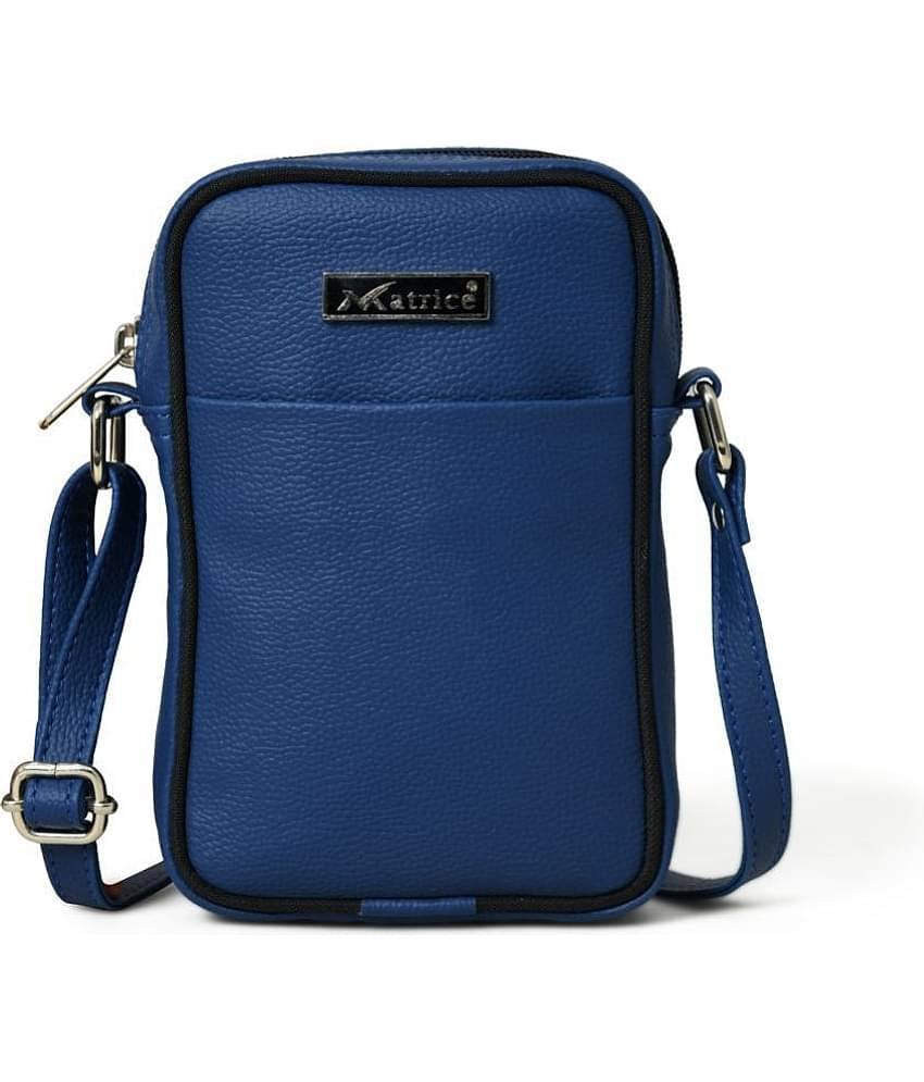 MATRICE - Blue Textured Messenger Bag