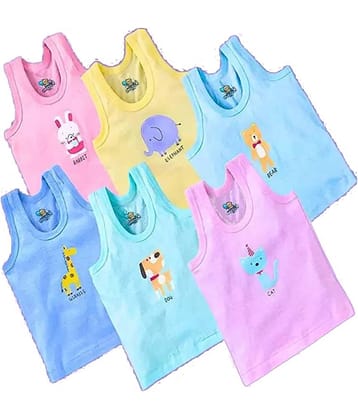 Cavenders Pack of 6 Boys Cotton Vest ( Multicolor )