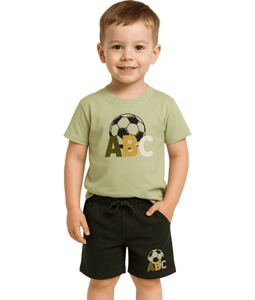RBF84 Pack of 1 Baby Boys Cotton T-Shirt & Shorts Set ( Green )