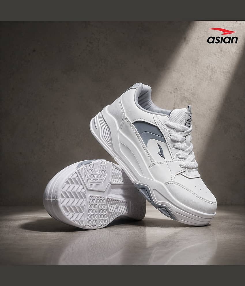 ASIAN PETAL-01cOFFWHTLGRY Off White Women's Sneakers