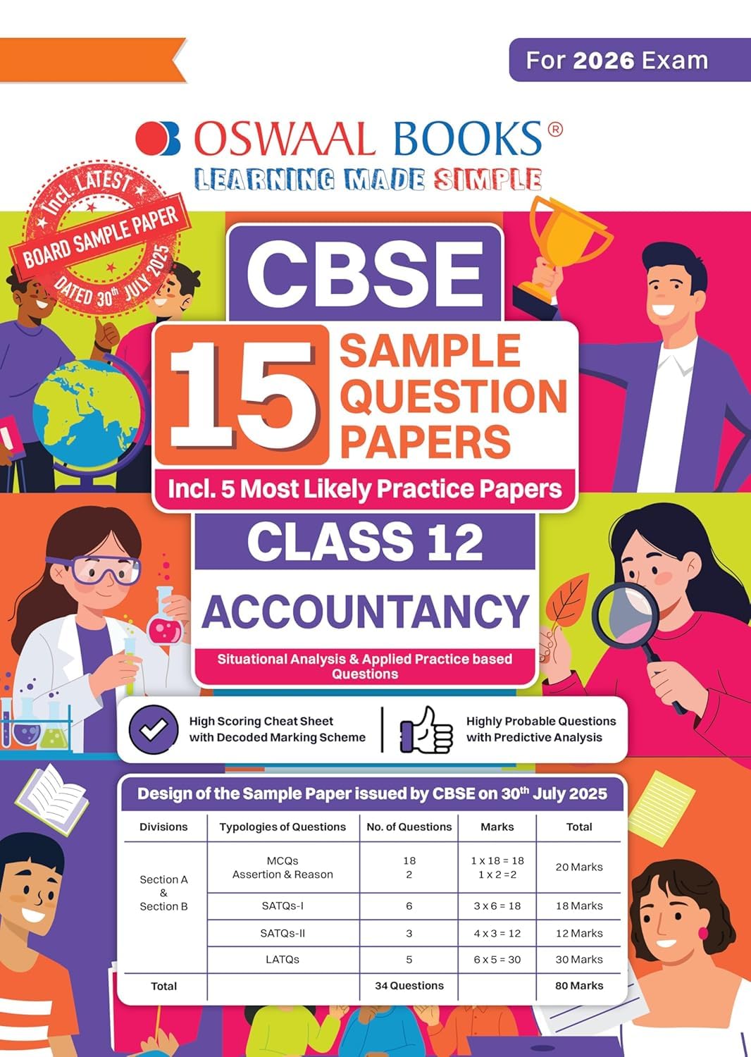Oswaal CBSE 15 Sample Question Papers Class 12 Accountancy for 2026 Board Exam (As per CBSE Sample Question Paper issued on 30 July 2025)-oswalacc12 [Paperback] Oswaal