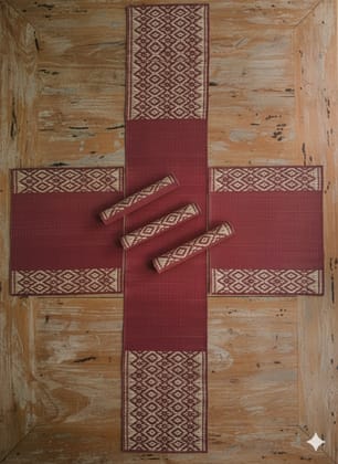 Sandhya Mat Unit Natural Madurkathi Masland Table Mat And Runner Set Sandhya Mat Unit Natural Madurkathi Masland Table Mat And Runner Set