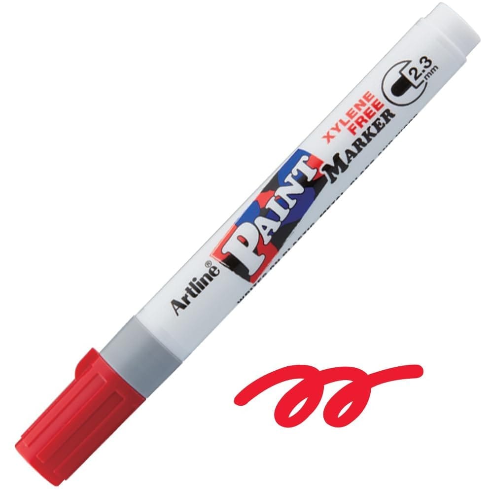 Artline PB Paint Marker Pack of 10 (Colour Red) | Choice For Both Indoor and Outdoor Applications (Permanent Marking)