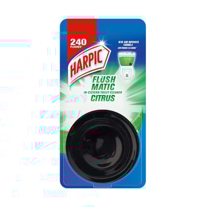 Harpic Flushmatic In-Cistern Toilet Cleaner Blocks, Citrus - 50 g | Toilet Flush Cleaner Balls