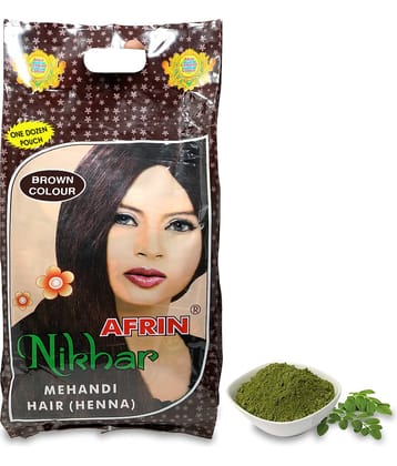 Afrin Brown Nikhar Mehandi Natural Henna 30 g Pack of 12