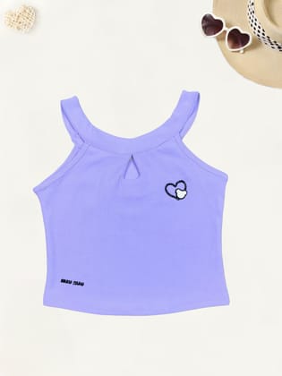 Girls Casual Lavender Tank Top[GT-590] [2-13 Year]-10-11Y (Size - 34) / Ribbed / Lavender
