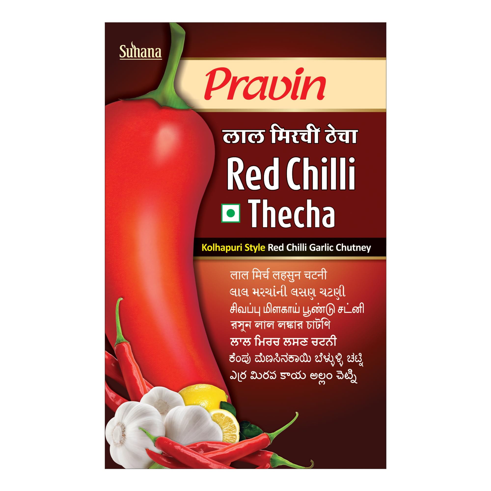 Suhana Pravin Red Chilli Thecha 100 Gm