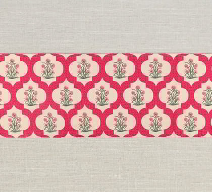 India Circus Poppy Flower Scarlet 94 X 14 Table And Bed Runner