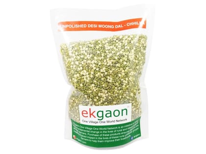 Ekgaon Unpolished Desi Moong Dal - Chhilka (Split with Skin Green Gram) (500g)