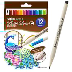 Artline Supreme Brush Pen Pack of 12 | Ideal for Drawing and Colouring | For Creating Artwork, Illustrations, Hand Lettering, And More