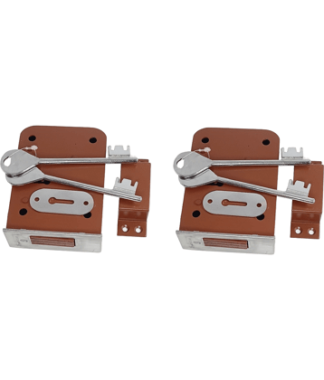 Onmax Steel Side Door Lock Double Action Steel Cover 100mm Size With Maroon Colour (SSDL1) Pack of 2