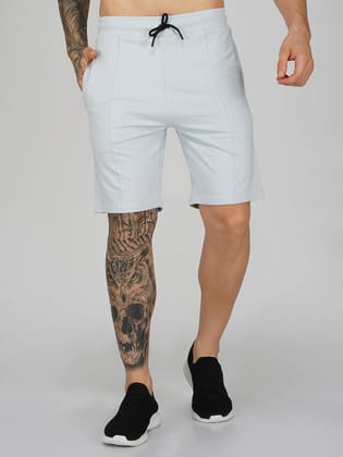 Ice Blue Plain Shorts-Ice Blue / S