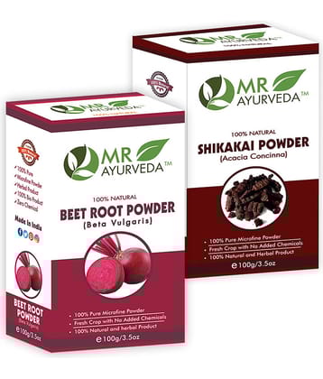 MR Ayurveda BeetRoot Powder & Shikakai Powder Hair Scalp Treatment 200 g Pack of 2