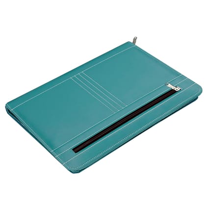 Storite PU Leather 4 Ring Professional File Folder for Documents Certificates, Conference Folder, File with 20 Leafs (Green)