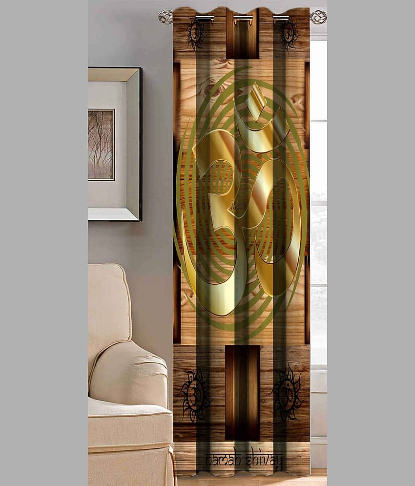 BELLA TRUE Abstract Printed Semi-Transparent Eyelet Curtain 7 ft ( Pack of 1 ) - Multicolor