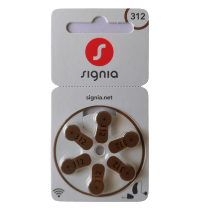 Signia Siemens Size 312 Hearing Aid Battery (6 Batteries pack)
