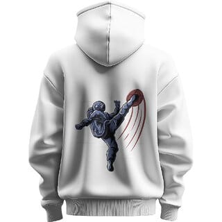 BULL CLOTHING Men's Cosmic Kicker White Hoodie Premium 280 GSM Fleece  Perfect for Comfort and Style (XXL)