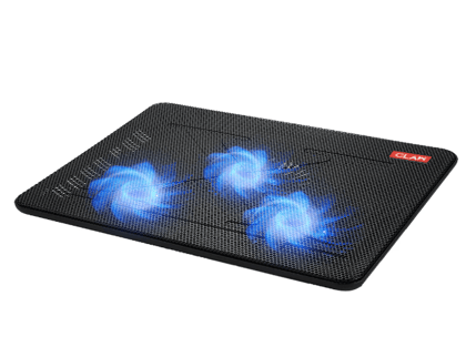 CLAW Breeze C3 - 3 Motor Laptop Cooling Pad with Dual USB Hub (Black and Blue)