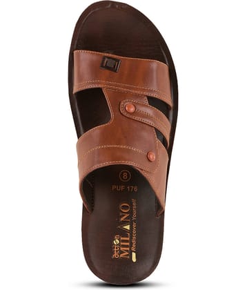Action Tan Men's Leather Slipper