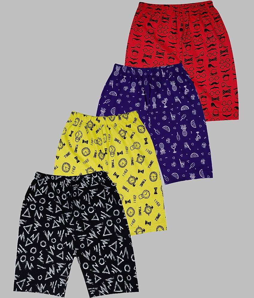Santee Pack of 4 Girls Cotton Shorts ( Multicolor )