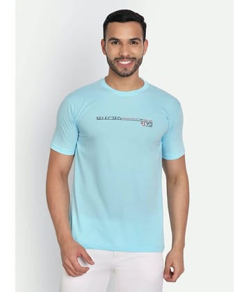 Zeffit Pack of 1 Cotton Blend Regular Fit Men's T-Shirt ( Turquoise )