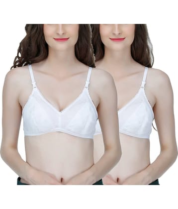 Elina Pack of 2 Cotton Non Padded Women's T-Shirt Bra ( White )