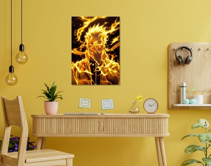 "NARUTO FIRE VERSION-ANIME"- Shiny & Sturdy Metallic Poster  Art That Pops & Sticks (Literally!)-A3