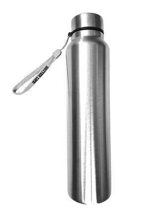KKK Retailer Slim Stainless Steel Water Bottle 1000 ml Single Walled Leak Proof Easy Grip Rust Free Steel Travel Bottle for Office Gym School Camping Silver 8W x 30H Centimeters