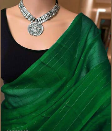 Shree Gullak Silk Georgette Printed Saree With Stitched Blouse ( Green )