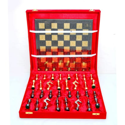 Brass Chess Decorative Game Set, Height : 4 Inch (BSMAS363 I)