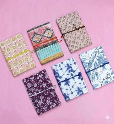 The Mohraj Handmade Azure Leaf Pocket Diary