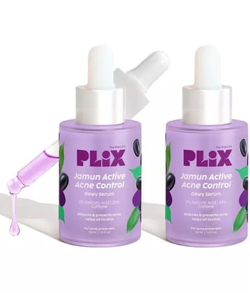 Plix 2% Salicylic Acid Jamun Active Acne Control Dewy Serum for Dark Spot Reduction(Pack of 2)