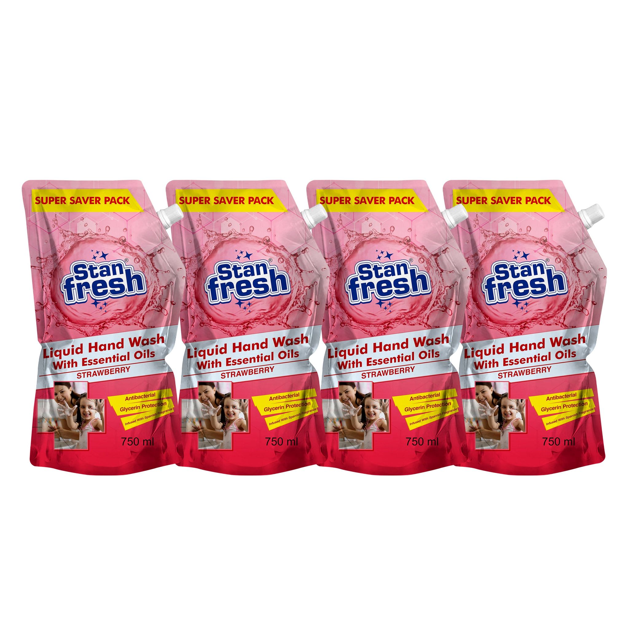 Stanfresh Liquid Hand Wash - Strawberry 750ml (Pack Of 4)