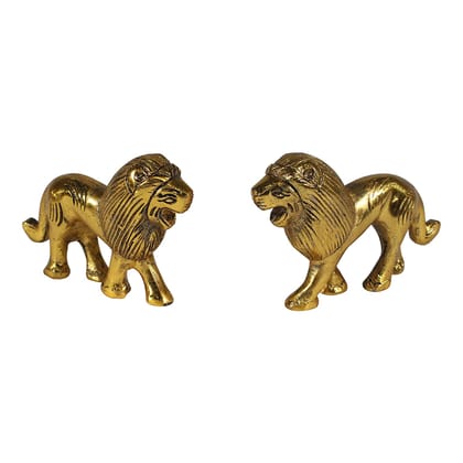 DreamKraft White Metal with Gold Polish Elephant Statue Gold Polish 2 pcs Set for Your Home, Office & Gift Article Table Decorative , Size: 11 cm x 6.5 cm, Golden