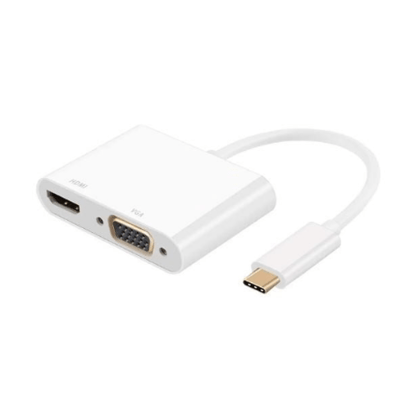 Type-C TO HDMI + VGA, USB C to HDMI 4K+VGA Adapter (Thunderbolt 3 Compatible)