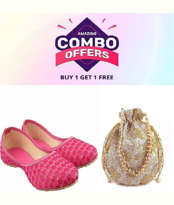 Anjaneya Creations Pink Women's Juttis