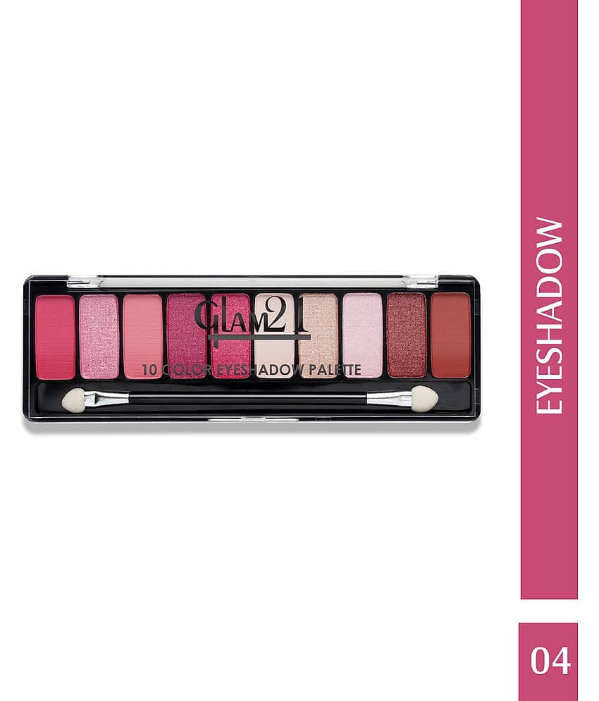 Glam21 10 Color Eyeshadow Palette LongLasting mattes and creamy shimmers 13.5g Shade-04