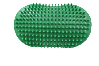 FAIRBIZPS Pet Bath Comb Massage Comb with Ring Handle Rubber Bristles Hand Brush Band Comb for Dogs & Cats