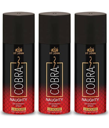 ST.JOHN Cobra Naughty Long-Lasting Deodorant Spray for Men 150ml (450ml) - Pack of 3