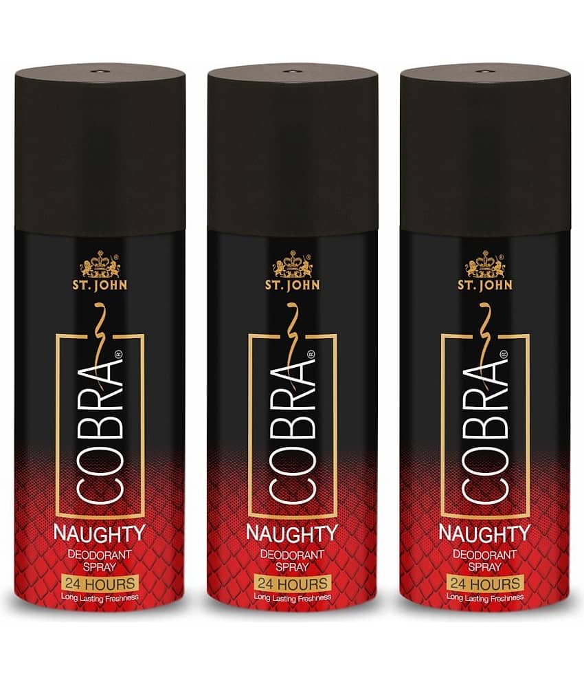 ST.JOHN Cobra Naughty Long-Lasting Deodorant Spray for Men 150ml (450ml) - Pack of 3