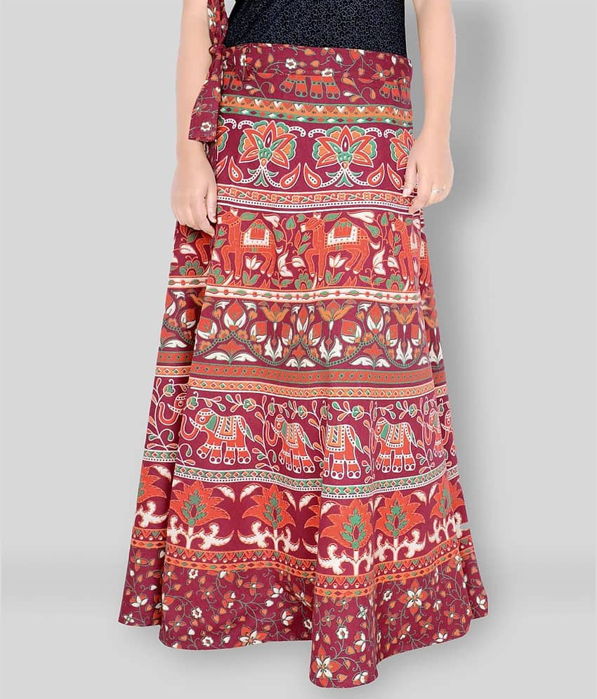 Sttoffa - Maroon Cotton Women's Wrap Skirt ( Pack of 1 )